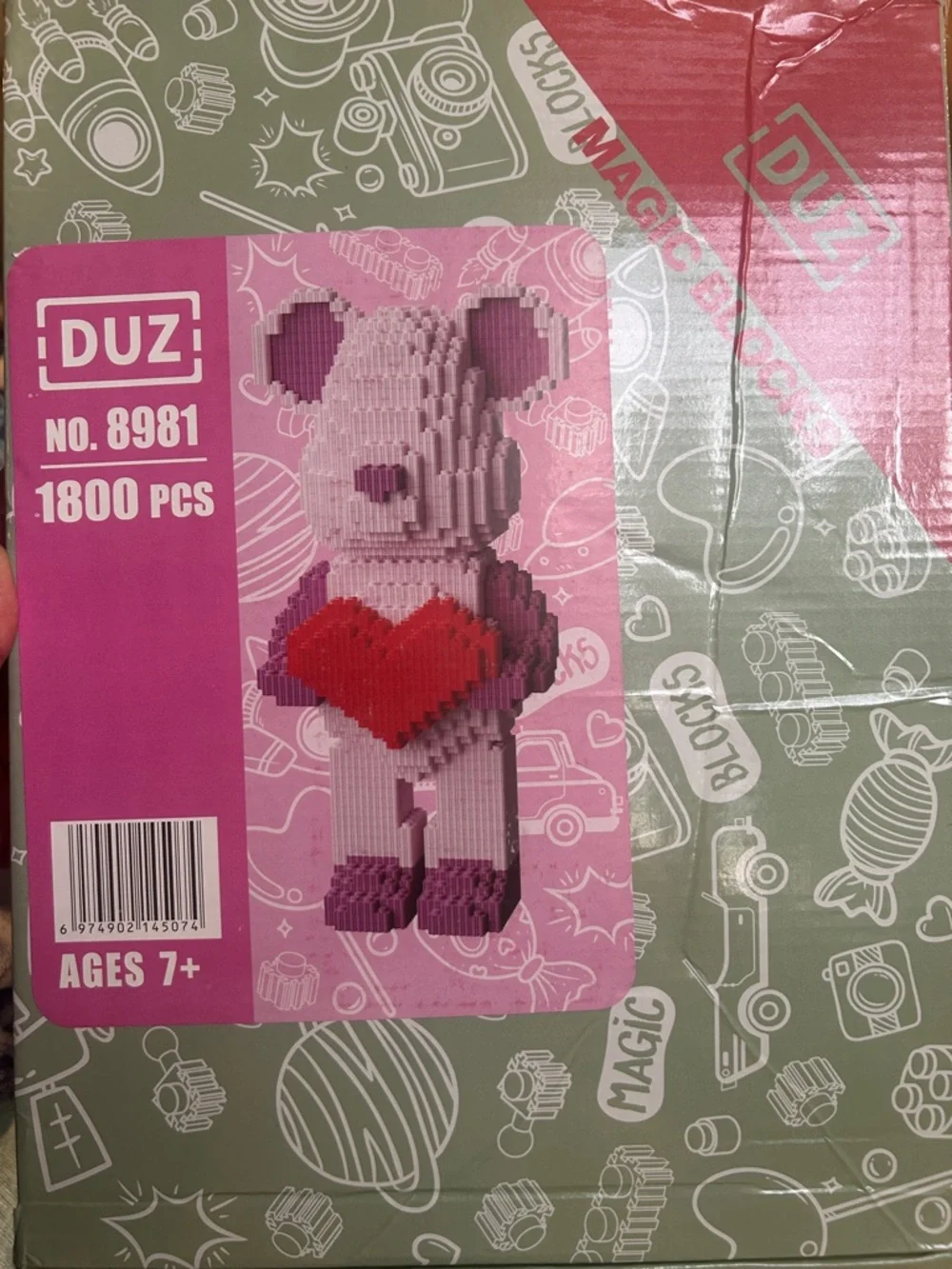DUZ Magic Blocks No. 8981 Pink Bear Building Set NEW IN BOX